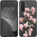 kwmobile telefoonhoesje geschikt voor Samsung Galaxy A56 5G - Hoesje voor smartphone in poederroze / wit / transparant - Magnolia design