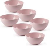 Plasticforte kommetjes/schaaltjes - 6x - dessert/ontbijt - kunststof - D17 x H8 cm - roze - BPA vrij