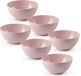 Plasticforte kommetjes/schaaltjes - 6x - dessert/ontbijt - kunststof - D17 x H8 cm - roze - BPA vrij