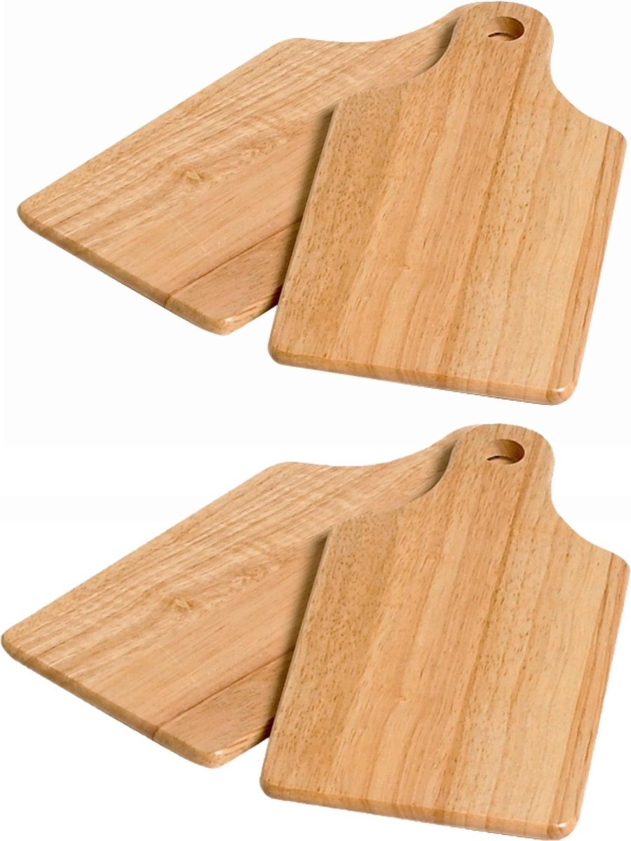 Cosy&Trendy Set van 6x stuks snijplanken/serveerplanken van hout 28 x 14 cm - Broodplankjes/snijplankjes/serveerplankjes