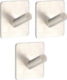 Tendance Plakhaakje vierkant - 3 stuks - Zilver - RVS geborsteld - Zelfklevend