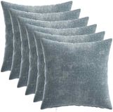 vidaXL - Kussensloop - 6 stuks - HEERLEN - Lichtblauw - 30 x 30 cm - Katoensatijn