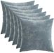 vidaXL - Taie d'oreiller - 6 pièces - HEERLEN - Bleu clair - 30 x 30 cm - Coton satiné