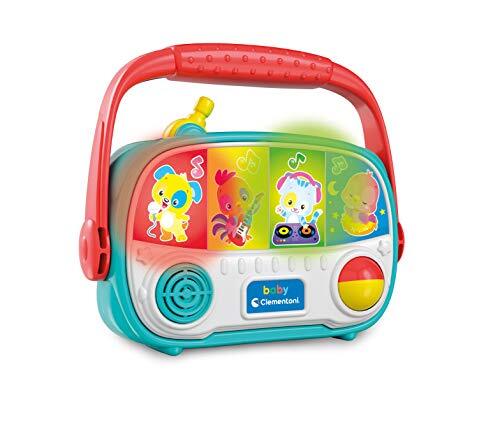 Clementoni - Baby radio speelgoed eerste kindertijd, elektronisch muziekspel, activiteitscentrum, kinderen 10 maanden, meerkleurig, 17439