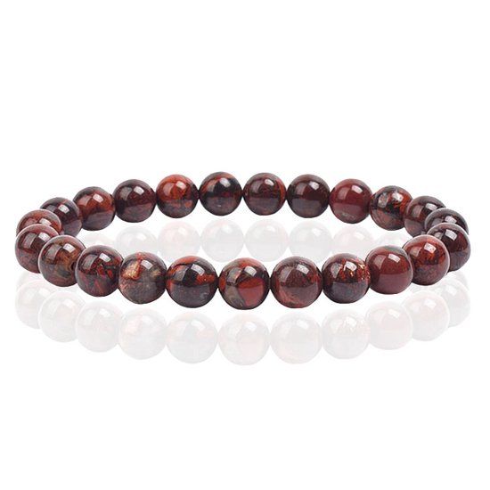 Memphis Lookinggoodtoday Natuursteen Armband met 8mm Kralen Memphis - Bloodstone