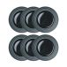 NJRD Petite assiette Lines Ø21 cm Lot de 6 Gris foncé