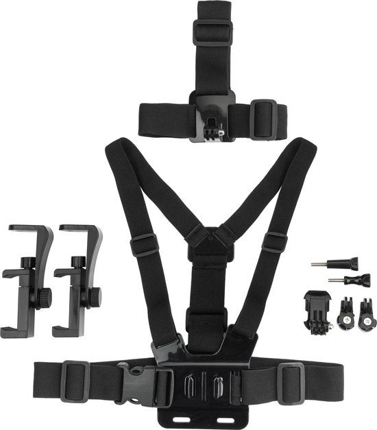 MOJOGEAR A02 Head & Chest Strap Kit voor GoPro en smartphone