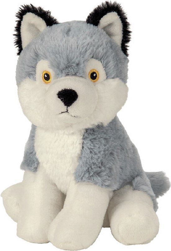 Nature Planet Pluche wolf - 19 cm - Pluche knuffel - Bosdieren - Speelgoed
