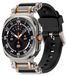 Wigento Samsung Galaxy Watch Ultra 2 2025 / Watch Ultra 47mm: siliconen- en metalen band, zwart / titanium