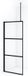 Maxaro Inloopdouche Diamond 70cm 8mm Helder Veiligheidsglas met Zwarte Strepen Mat Zwart
