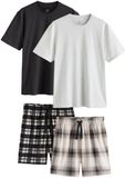 Next Pyjama kort ecru / lichtgrijs / donkergrijs / zwart