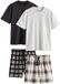 Next Pyjama kort ecru / lichtgrijs / donkergrijs / zwart