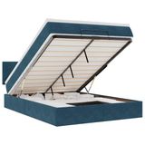 vidaXL Ottoman Bed with Mattress, Dark Blue, 140 x 200 cm, Velvet