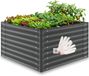 Tectake Verhoogde Plantenbak Blomma - Rechthoekig - Verzinkt Staal - 100 x 100 x 62 cm - Antraciet