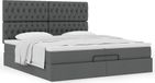 Prolenta Maison Exclusive - Ottomaans bedframe met matras, donkergrijs, 200x200 cm, textiel