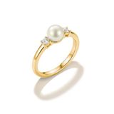 Thomas Sabo Ring parel met zirkonia, geelgoudkleurig, maat 52