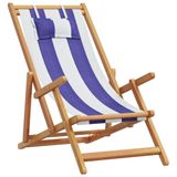 VidaXL Terras Gecapitonneerde zitting Eucalyptus, Polyester Beige Tuinstoel