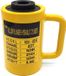 Cric hydraulique - Cylindre à piston creux, à simple effet - 20 tonnes - Hauteur de levage 50 mm - Utilisable pour voitures - Jaune