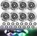 Roues pour patins en ligne, 8 pièces, 72 mm, pour adultes et enfants - patins de course avec éclairage LED et roulements à billes