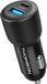 Chargeur de voiture avec USB-C PD 30W, USB-A QC 3.0 30W, 60W, 12/24V, protection contre les surtensions et protection contre les courts-circuits