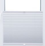 Thermo Black Out plissé gordijn, 75x200 cm, blanc, argent metallic, 100% verduisterend