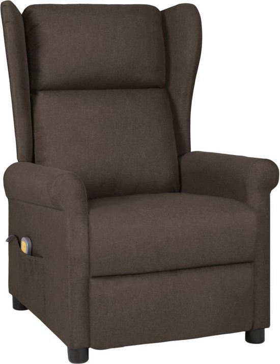 vidaXL Massagestoel stof donkerbruin