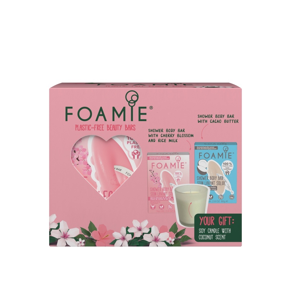 Foamie Foamie Body & Shower Bar Geschenkset + Kaars Cadeau