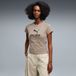 PUMA Sport T-shirt met print en slanke pasvorm voor Dames, Grijs, Maat XL