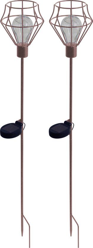 Luxform Pentagon Tuinlamp - 2 stuks - LED - Zonne-energie - Koper