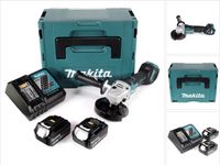 Makita DGA 517 RGJ accu haakse slijper 18 V 125 mm borstelloos + 2x accu 6.0 Ah + lader + Makpac