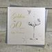 White Cotton Cards Gouden gelukkig 50 jaar verjaardag handgemaakte kaart, bd150c
