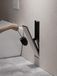 Porte-brosse WC encastrable, acier inoxydable, noir mat, 45x12x12 cm
