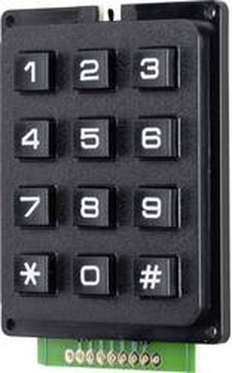 TRU COMPONENTS Druktoetsenveld Keypad matrix 3 x 4 1 stuk(s)