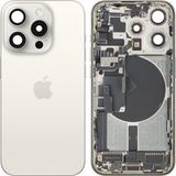 Apple Coque Batterie iPhone 15 Pro, Avec Châssis Central, Pièces Complètes, Blanc (Titane Blanc), Échange Premium