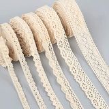 Carehabi - Vintage kant lint 30m katoen, decoratieve kant lint, kant lint, bruiloft geschenk lint, DIY decoratie Beige