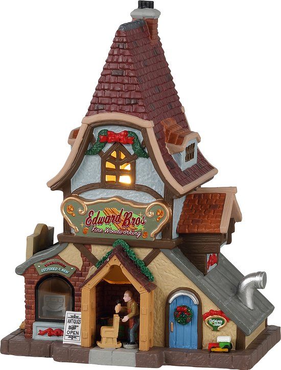 Lemax Edward Bros. Fine Woodworking, B/o Led - Kersthuisjes & Kerstdorpen