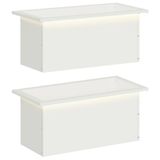 vidaXL Jardinière de jardin avec LED 2 pc Blanc 30 x 60 x 30 cm Acier