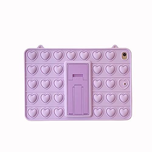 BeiLuo Verlicht Stress, Silicone Rainbow Pop Bubble Push Bubble Fidget Toy Siliconen Tablet Case voor IPad Air Mini 4 5 Pro 10.5\" 11\" 9.7\" Kids Pop It Soft Cover (iPad 2 3 4, paars)