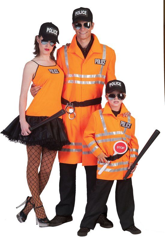Oranje Politieagent Kostuum voor Mannen - Maat 54 - Polyester - Handwasbaar
