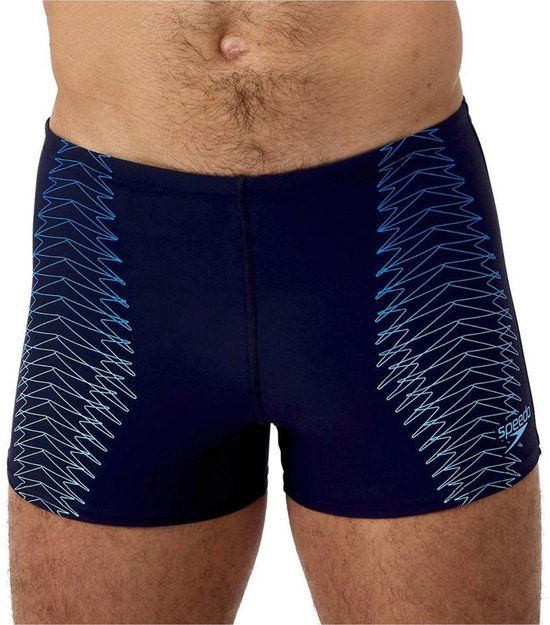 Speedo Duo Logo Print Aquashort Heren Sportzwembroek - Marine/Blauw - L