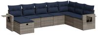 vidaXL 8-delige Loungeset met kussens poly rattan grijs