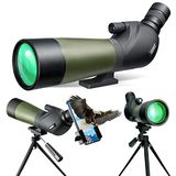 Gosky 20-60x60 HD spotting scope met statief, draagtas en scope telefoonadapter - BAK4 Telescoop voor doelschieten jacht vogels spotten wildlife landschap