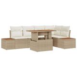 vidaXL Tuinbank Set 3 zitplaatsen Beige Polyrattan
