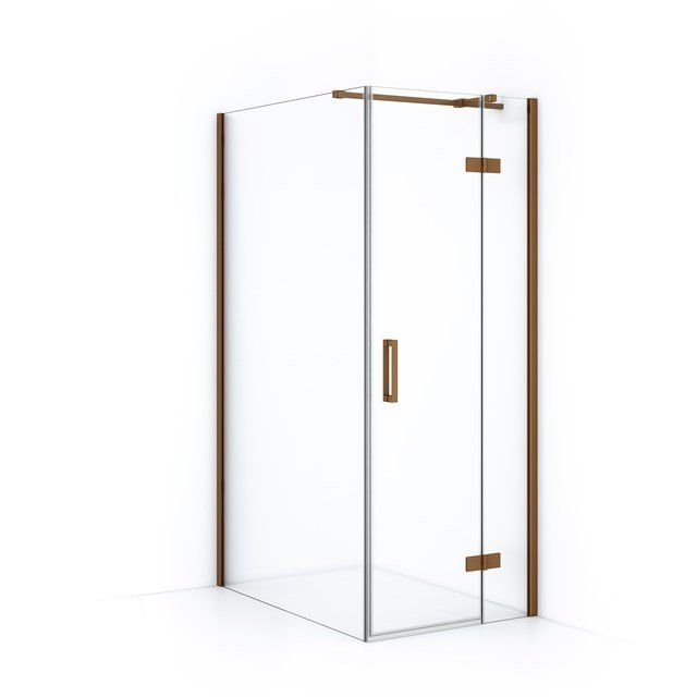 Maxaro Douchecabine Diamond 120x80cm 8mm Helder Veiligheidsglas Koper met Draaideur
