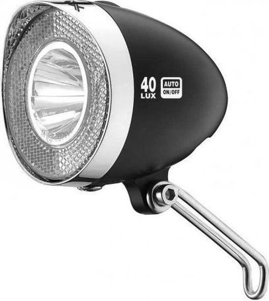 XLC Retro Koplamp - LED - Zwart - Dynamo - 40 Lux - 200m Bereik