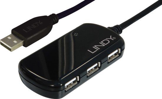 LINDY USB 2.0 Pro 4-Port Hub - 4x USB-A - 8m Kabel