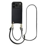 Selencia Nova Telefoonhoes met Koord en Pashouder voor de Apple iPhone 18 Pro Max / 17 Pro Max - Zwart