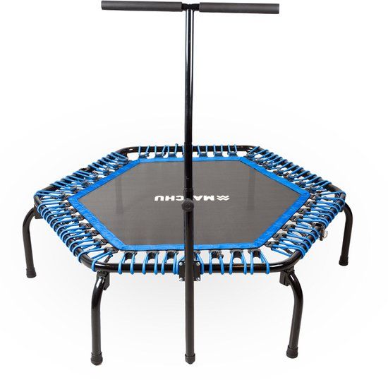 Matchu Sports Fitness trampoline PRO - Met bungee vering - Zwart/Blauw