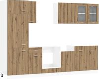vidaXL Keukenelement Lyon, 8 stuks, Artisanaal eiken, Bewerkt hout