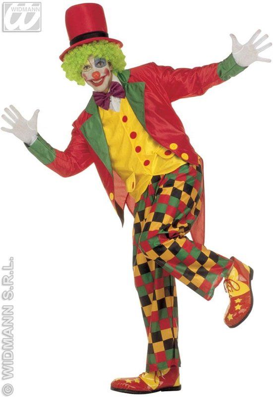 Widmann Clown Luxe Multicolour Kostuum Man XL Carnaval kostuum Verkleedkleding